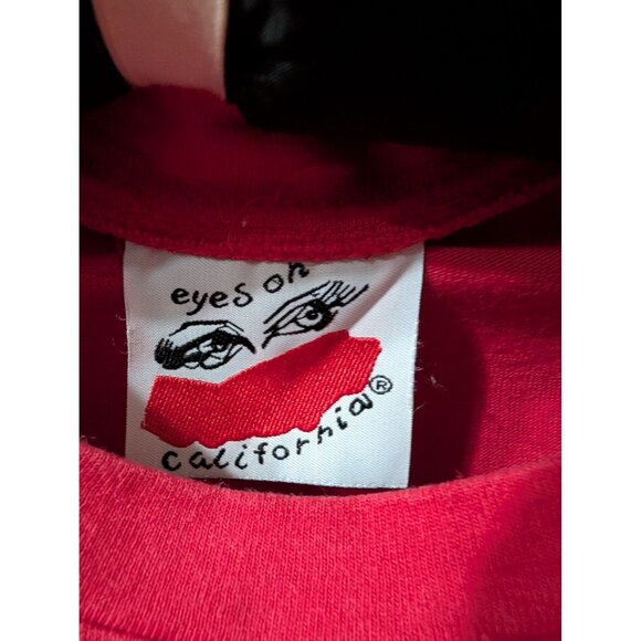 1990s Embellished Top w/ Rhinestone & Silver Studs Eyes On California One Size - Picture 5 of 7